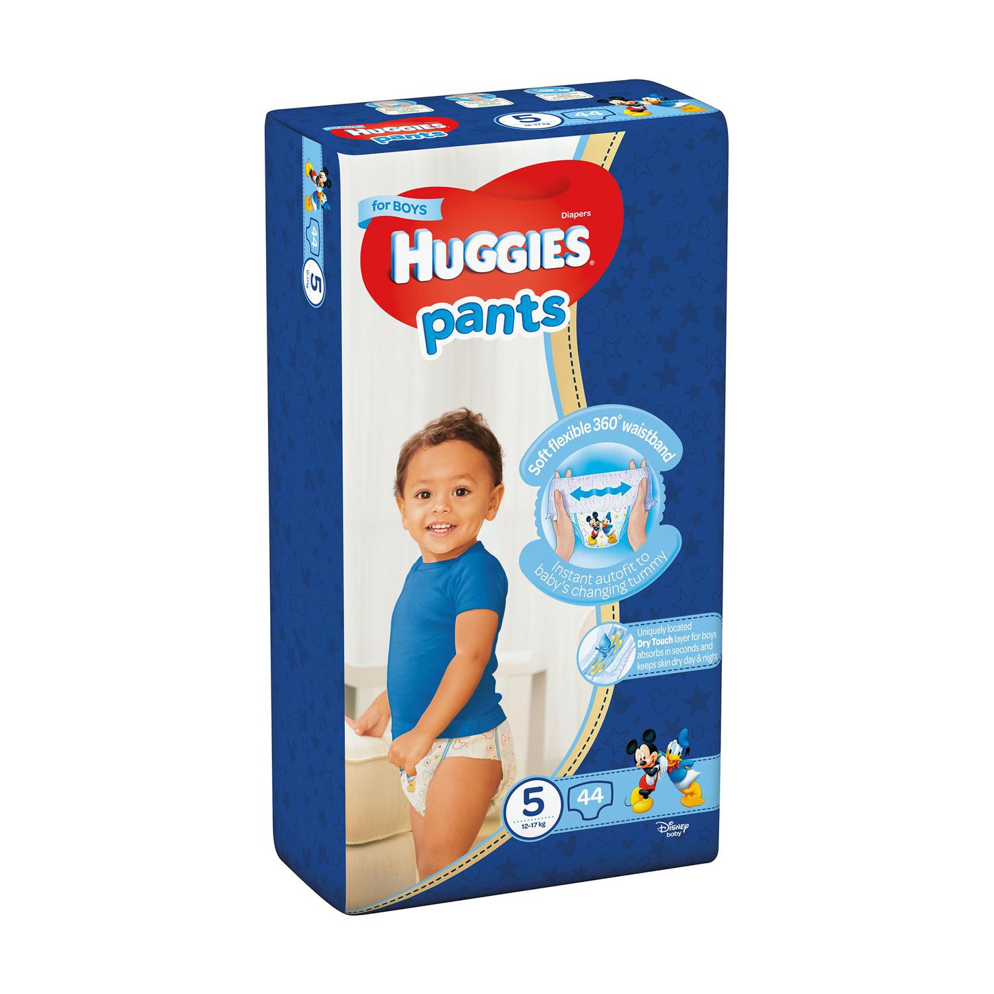 Подгузники-трусики HUGGIES Pants №5 для мальчиков от 12 до 17кг 44шт