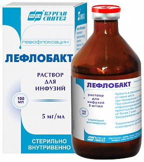 Лефлобакт р/р д/ин 5 мг 100 мл (Левофлоксацин)